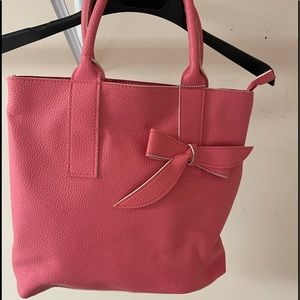 Pink pebble leather purse